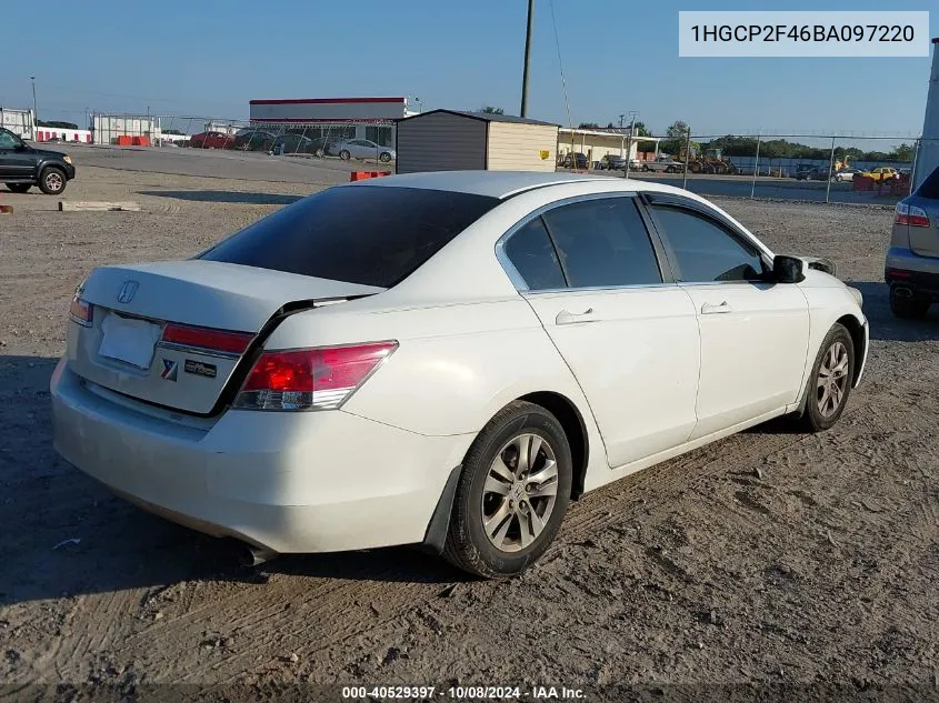 1HGCP2F46BA097220 2011 Honda Accord 2.4 Lx-P