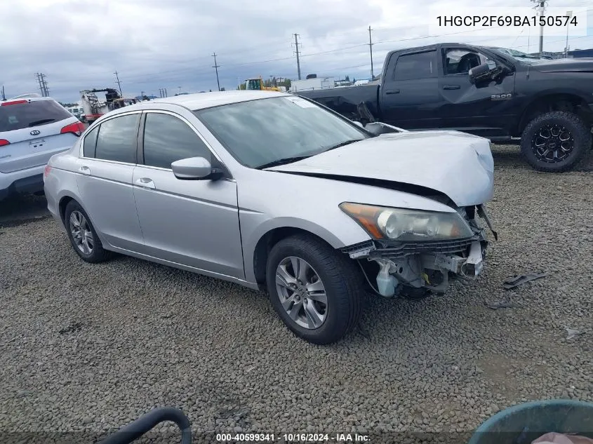 2011 Honda Accord 2.4 Se VIN: 1HGCP2F69BA150574 Lot: 40599341