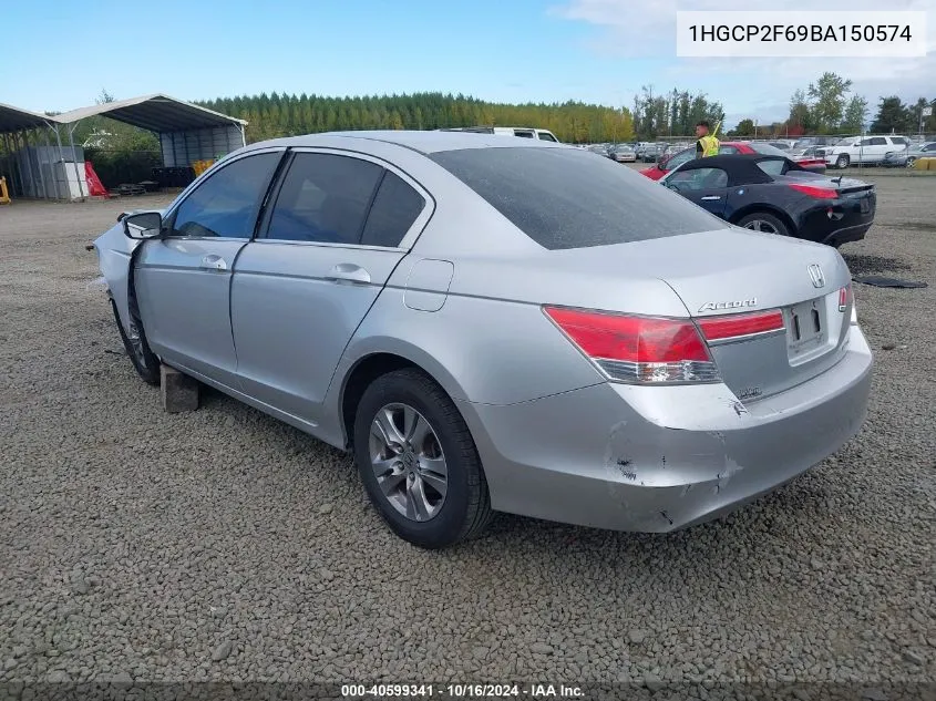 2011 Honda Accord 2.4 Se VIN: 1HGCP2F69BA150574 Lot: 40599341