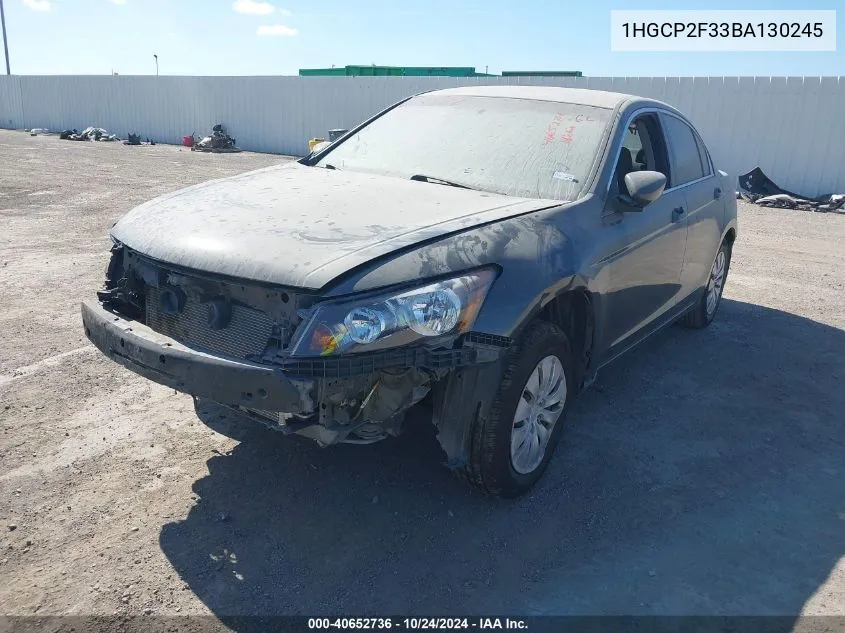 1HGCP2F33BA130245 2011 Honda Accord 2.4 Lx