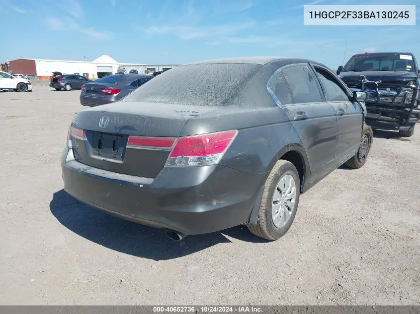 1HGCP2F33BA130245 2011 Honda Accord 2.4 Lx