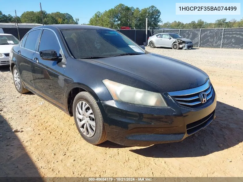 2011 Honda Accord 2.4 Lx VIN: 1HGCP2F35BA074499 Lot: 40654179