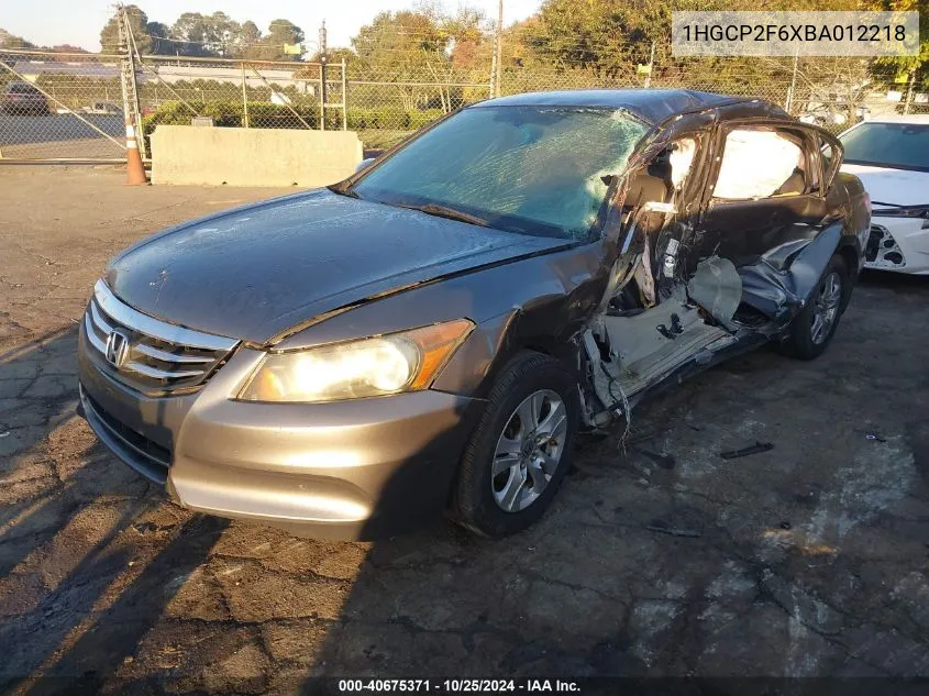 2011 Honda Accord 2.4 Se VIN: 1HGCP2F6XBA012218 Lot: 40675371