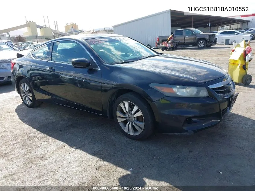 2011 Honda Accord 2.4 Ex-L VIN: 1HGCS1B81BA010552 Lot: 40685400