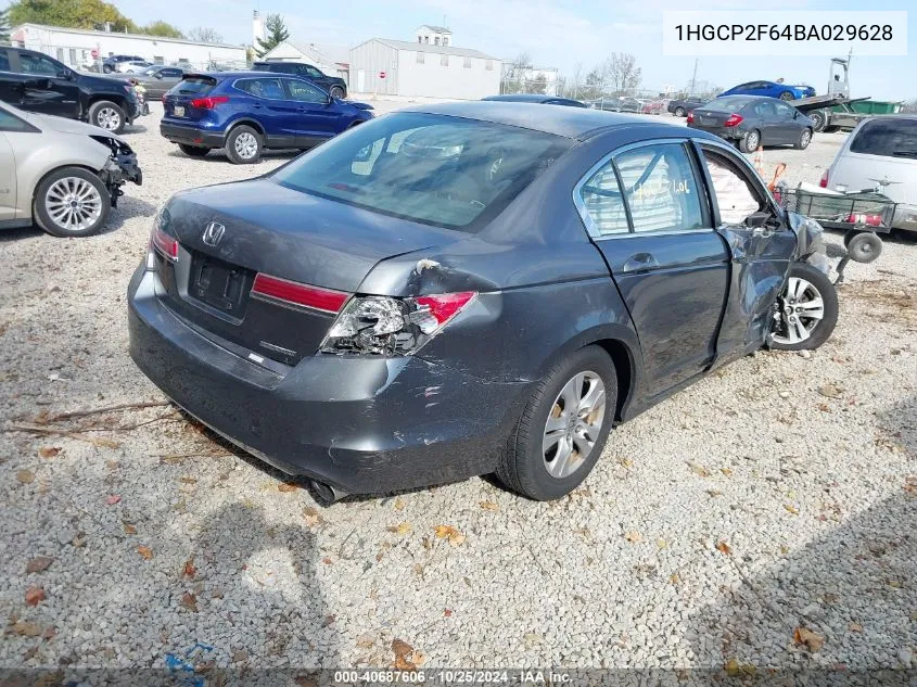 2011 Honda Accord 2.4 Se VIN: 1HGCP2F64BA029628 Lot: 40687606