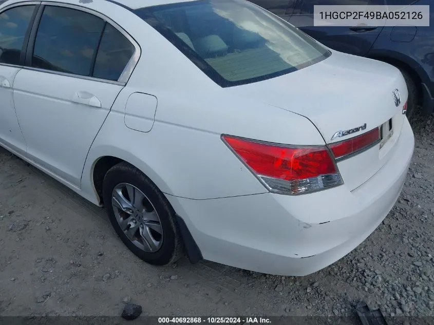 2011 Honda Accord 2.4 Lx-P VIN: 1HGCP2F49BA052126 Lot: 40692868