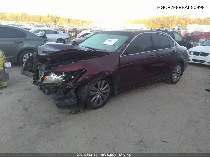 2011 Honda Accord 2.4 Ex-L VIN: 1HGCP2F88BA050998 Lot: 40693169