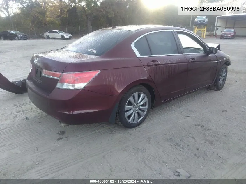 2011 Honda Accord 2.4 Ex-L VIN: 1HGCP2F88BA050998 Lot: 40693169