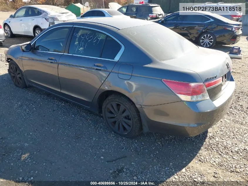 2011 Honda Accord 2.4 Ex VIN: 1HGCP2F73BA118518 Lot: 40699856