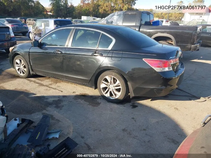 2011 Honda Accord 2.4 Ex VIN: 1HGCP2F7XBA061797 Lot: 40702879