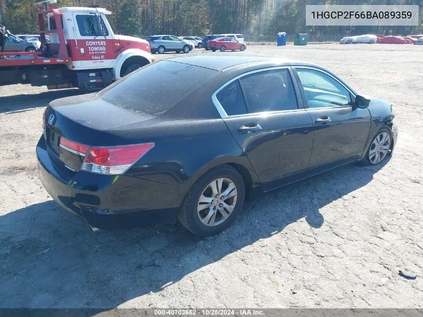 2011 Honda Accord 2.4 Se VIN: 1HGCP2F66BA089359 Lot: 40703662