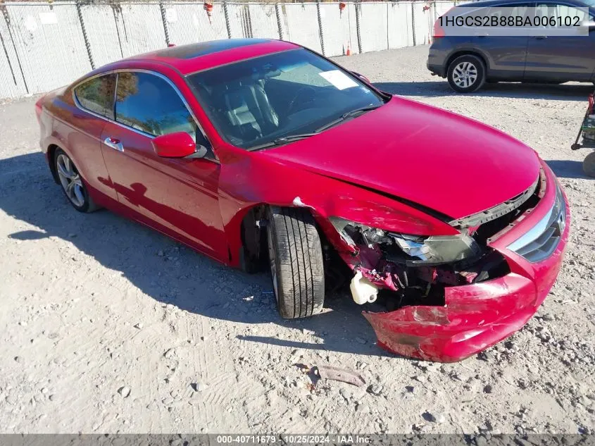 2011 Honda Accord 3.5 Ex-L VIN: 1HGCS2B88BA006102 Lot: 40711679