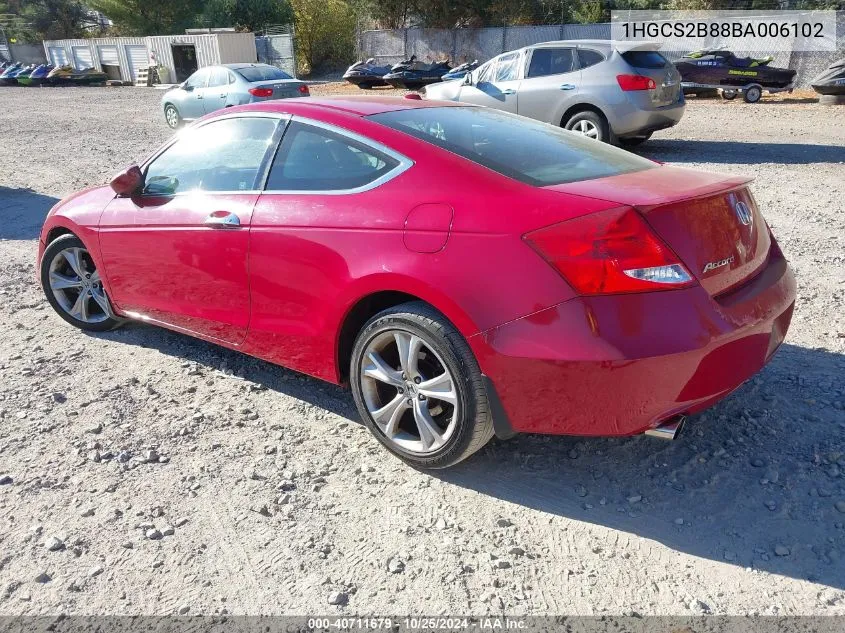 2011 Honda Accord 3.5 Ex-L VIN: 1HGCS2B88BA006102 Lot: 40711679