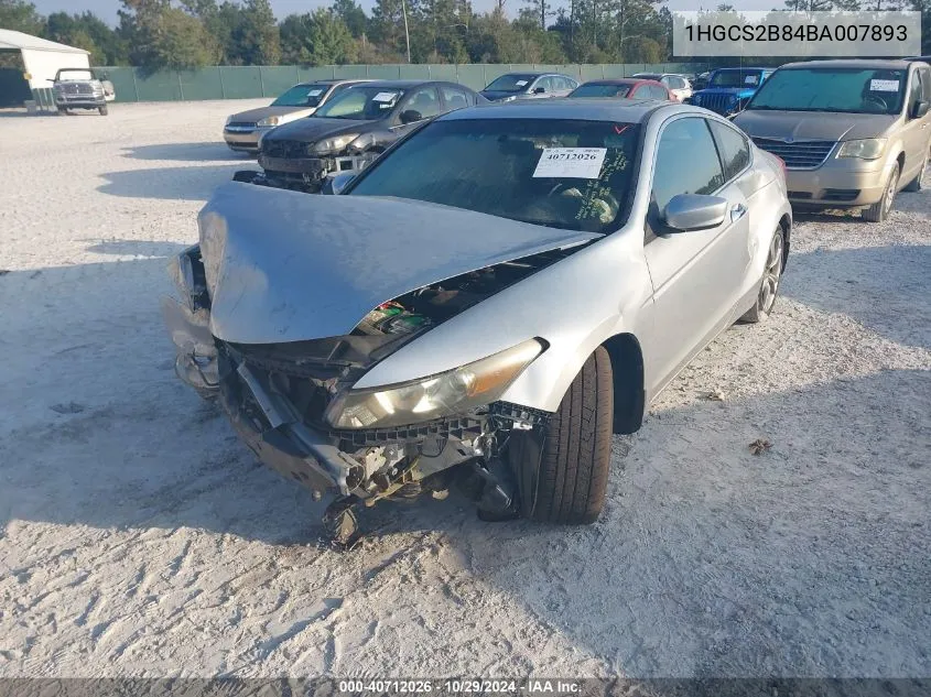 2011 Honda Accord 3.5 Ex-L VIN: 1HGCS2B84BA007893 Lot: 40712026