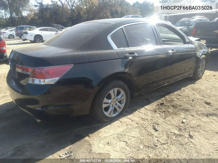 2011 Honda Accord 2.4 Se VIN: 1HGCP2F66BA035026 Lot: 40712735