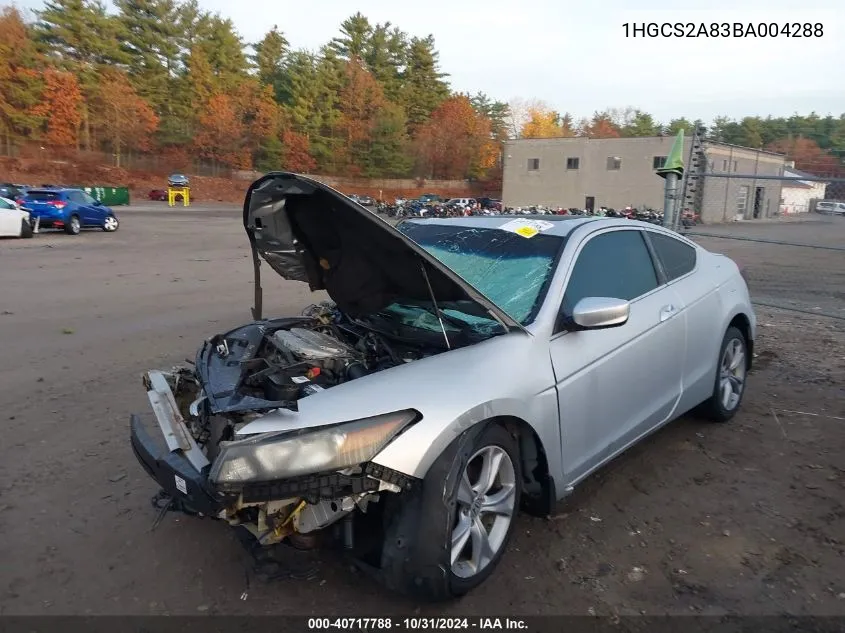 1HGCS2A83BA004288 2011 Honda Accord 3.5 Ex-L