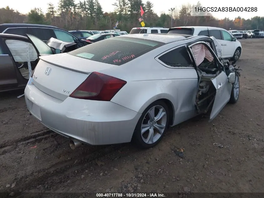 1HGCS2A83BA004288 2011 Honda Accord 3.5 Ex-L