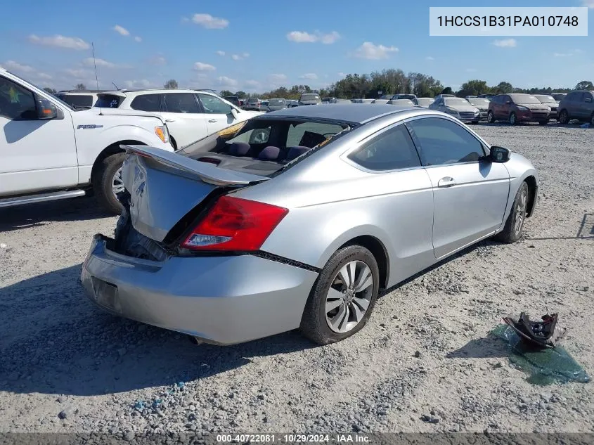 2011 Honda Accord VIN: 1HCCS1B31PA010748 Lot: 40722081