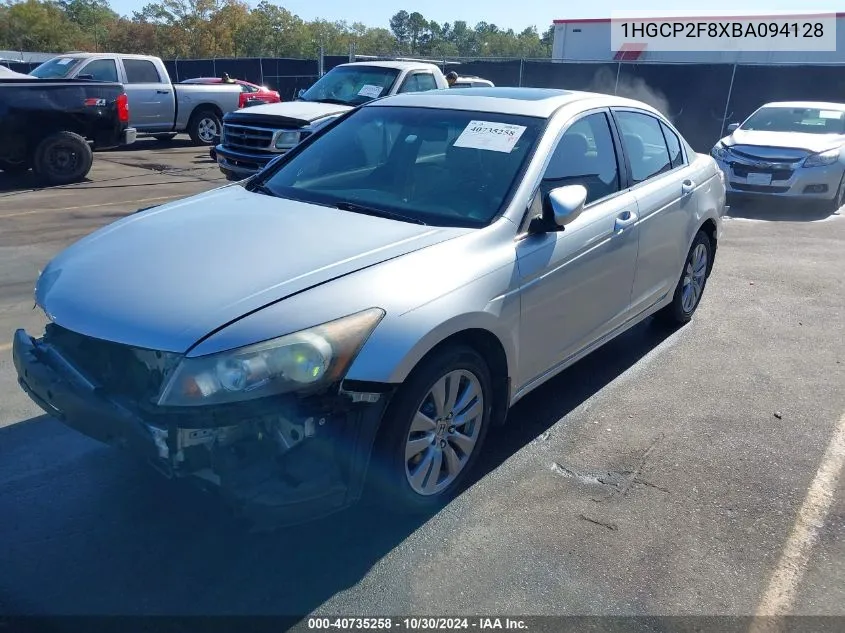 2011 Honda Accord 2.4 Ex-L VIN: 1HGCP2F8XBA094128 Lot: 40735258