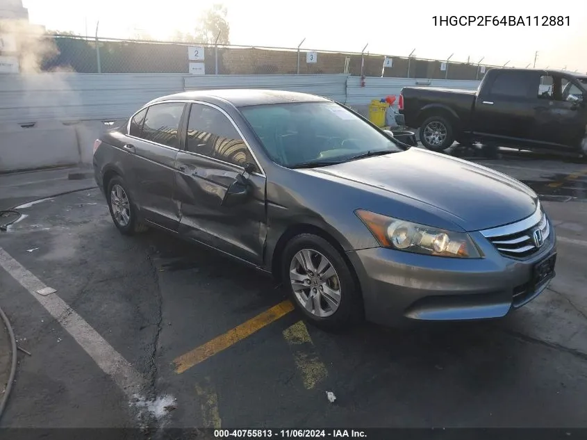 2011 Honda Accord 2.4 Se VIN: 1HGCP2F64BA112881 Lot: 40755813