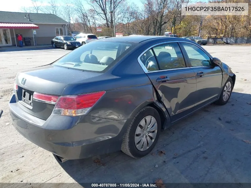 2011 Honda Accord 2.4 Lx VIN: 1HGCP2F35BA017526 Lot: 40787805