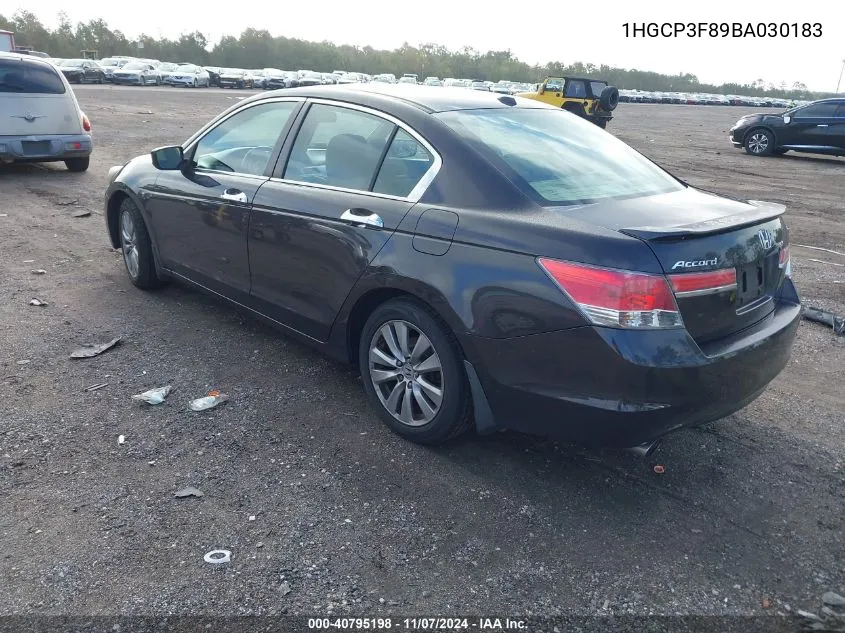 2011 Honda Accord 3.5 Ex-L VIN: 1HGCP3F89BA030183 Lot: 40795198