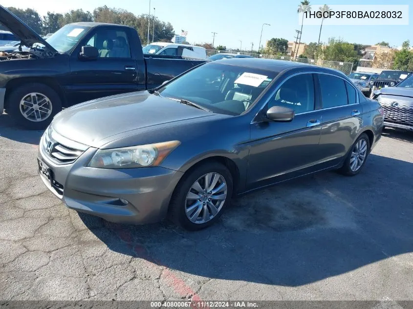 2011 Honda Accord 3.5 Ex-L VIN: 1HGCP3F80BA028032 Lot: 40800067