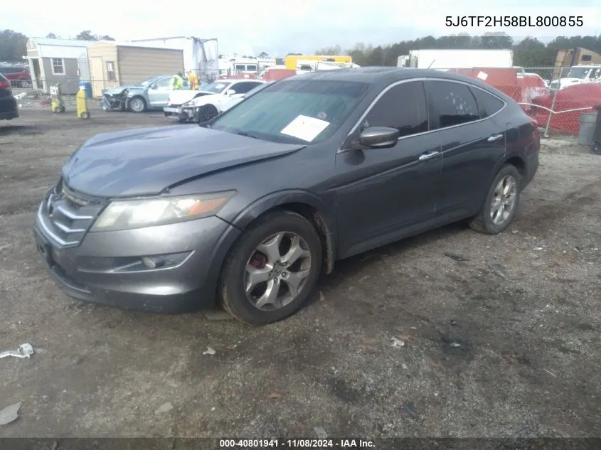 2011 Honda Accord Crosstour Ex-L VIN: 5J6TF2H58BL800855 Lot: 40801941