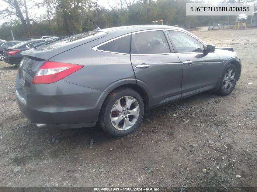 2011 Honda Accord Crosstour Ex-L VIN: 5J6TF2H58BL800855 Lot: 40801941