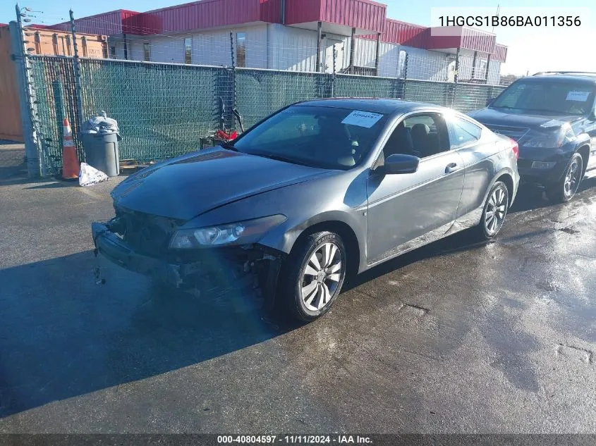 2011 Honda Accord 2.4 Ex-L VIN: 1HGCS1B86BA011356 Lot: 40804597