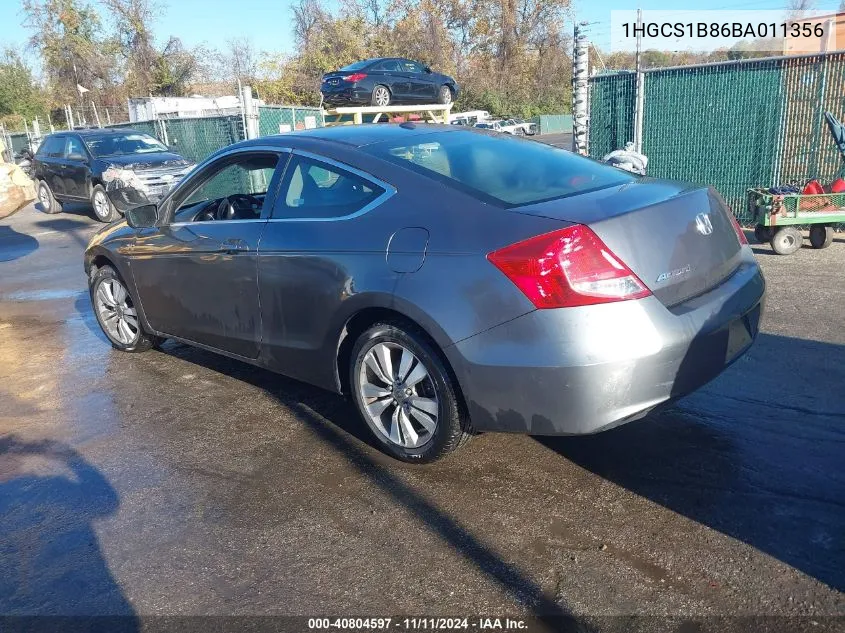 2011 Honda Accord 2.4 Ex-L VIN: 1HGCS1B86BA011356 Lot: 40804597