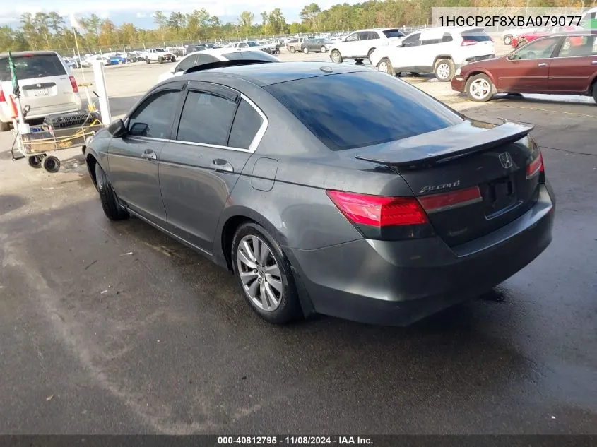 2011 Honda Accord 2.4 Ex-L VIN: 1HGCP2F8XBA079077 Lot: 40812795