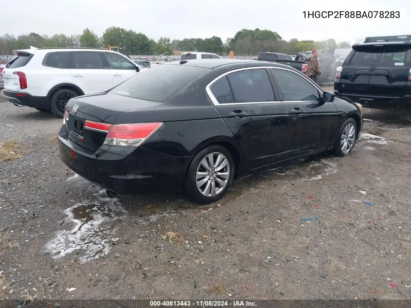 2011 Honda Accord 2.4 Ex-L VIN: 1HGCP2F88BA078283 Lot: 40813443