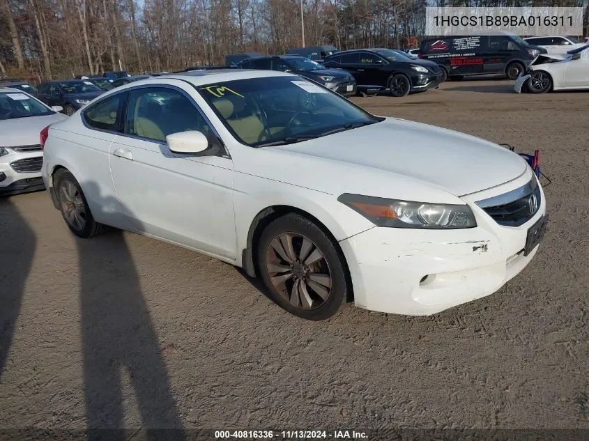 2011 Honda Accord 2.4 Ex-L VIN: 1HGCS1B89BA016311 Lot: 40816336