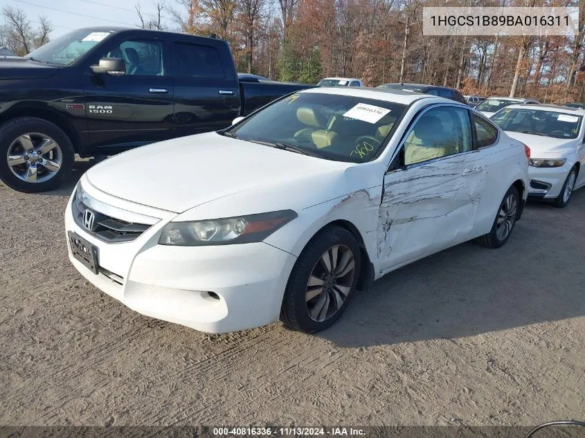 2011 Honda Accord 2.4 Ex-L VIN: 1HGCS1B89BA016311 Lot: 40816336