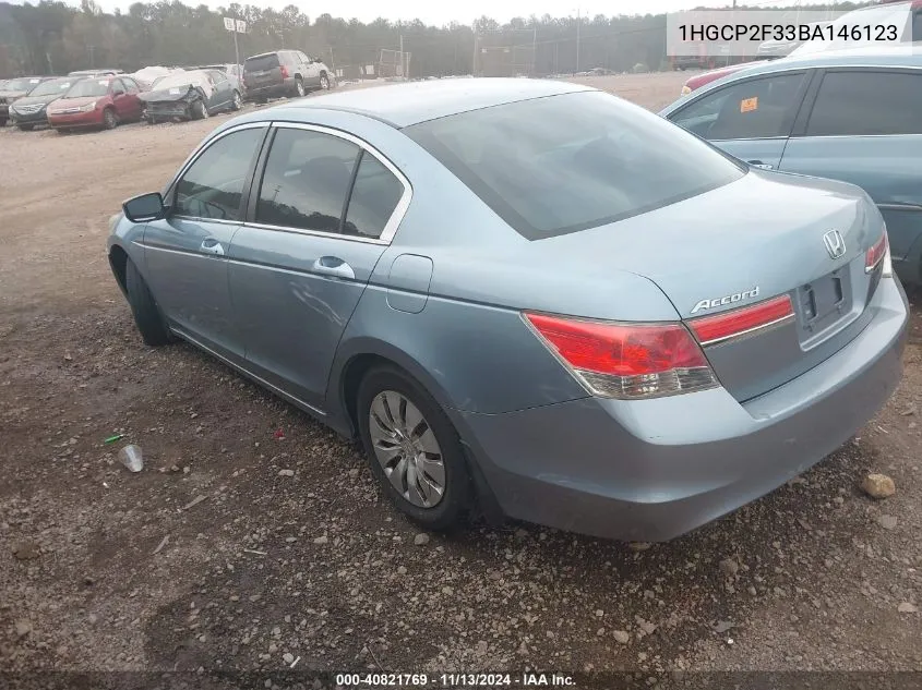 1HGCP2F33BA146123 2011 Honda Accord 2.4 Lx