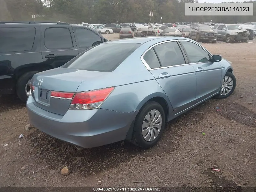 1HGCP2F33BA146123 2011 Honda Accord 2.4 Lx