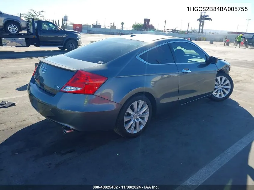 2011 Honda Accord 3.5 Ex-L VIN: 1HGCS2B84BA005755 Lot: 40825402