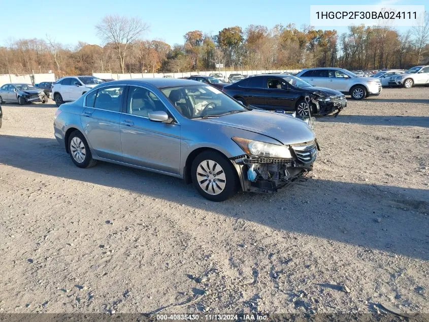 2011 Honda Accord 2.4 Lx VIN: 1HGCP2F30BA024111 Lot: 40835430