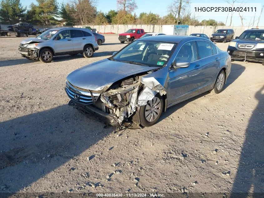 2011 Honda Accord 2.4 Lx VIN: 1HGCP2F30BA024111 Lot: 40835430