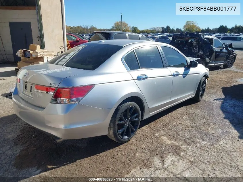 2011 Honda Accord 3.5 Ex-L VIN: 5KBCP3F84BB001777 Lot: 40836028