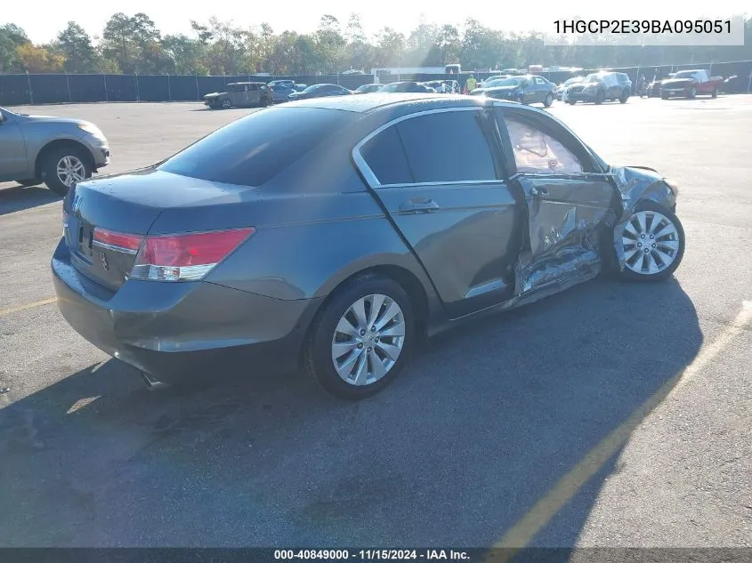 2011 Honda Accord 2.4 Lx VIN: 1HGCP2E39BA095051 Lot: 40849000