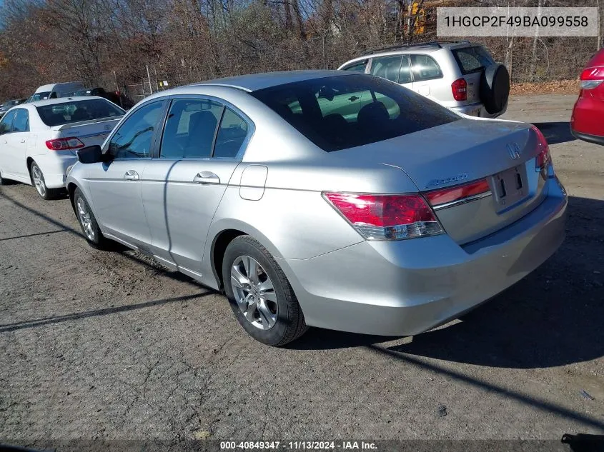 2011 Honda Accord 2.4 Lx-P VIN: 1HGCP2F49BA099558 Lot: 40849347