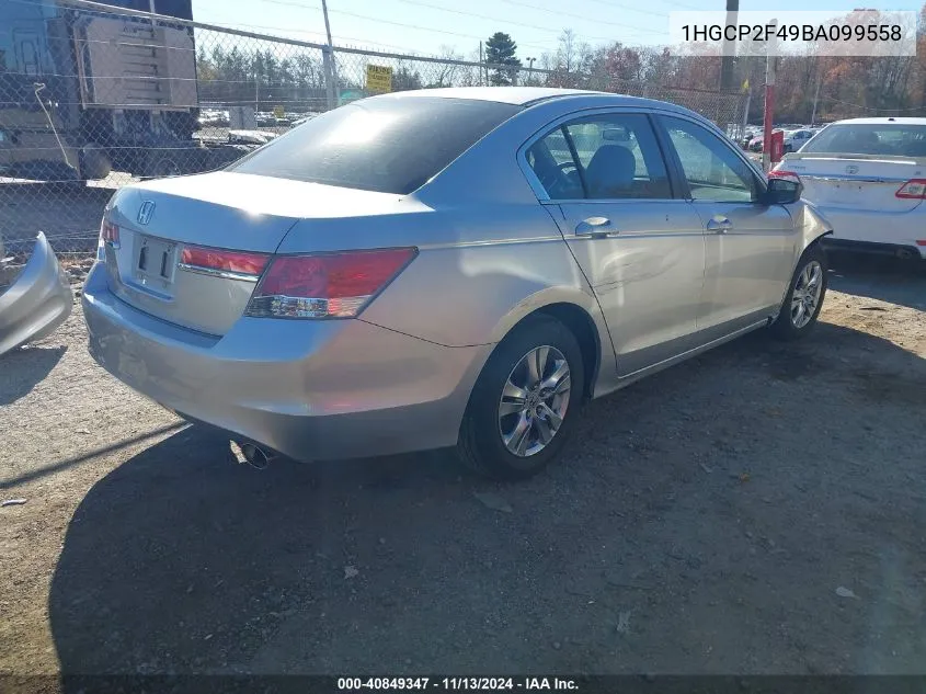 2011 Honda Accord 2.4 Lx-P VIN: 1HGCP2F49BA099558 Lot: 40849347