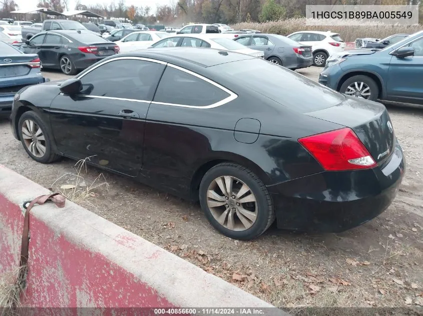 2011 Honda Accord 2.4 Ex-L VIN: 1HGCS1B89BA005549 Lot: 40856600