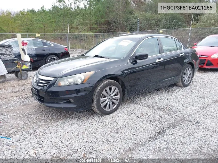 2011 Honda Accord 3.5 Ex-L VIN: 1HGCP3F81BA021266 Lot: 40865908