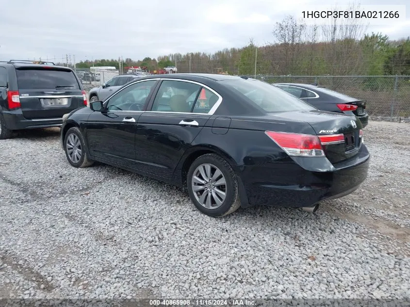 2011 Honda Accord 3.5 Ex-L VIN: 1HGCP3F81BA021266 Lot: 40865908