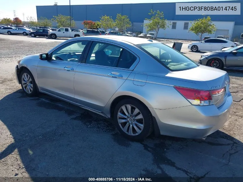 2011 Honda Accord 3.5 Ex-L VIN: 1HGCP3F80BA014745 Lot: 40885706