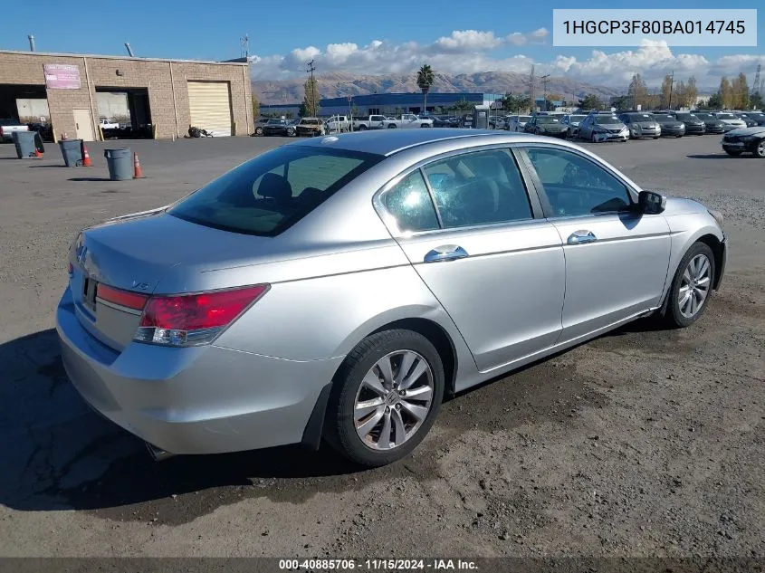 2011 Honda Accord 3.5 Ex-L VIN: 1HGCP3F80BA014745 Lot: 40885706