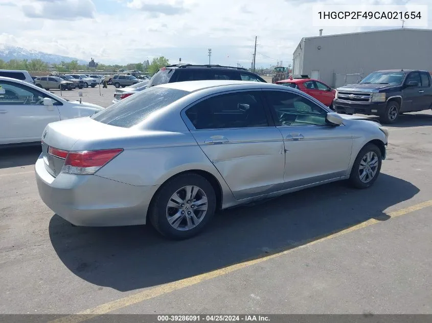 2012 Honda Accord 2.4 Lx-P VIN: 1HGCP2F49CA021654 Lot: 39286091